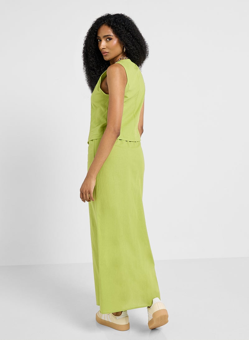 Ginger Tie Up Vest & Maxi Skirt Co-Ord Set - Image 2