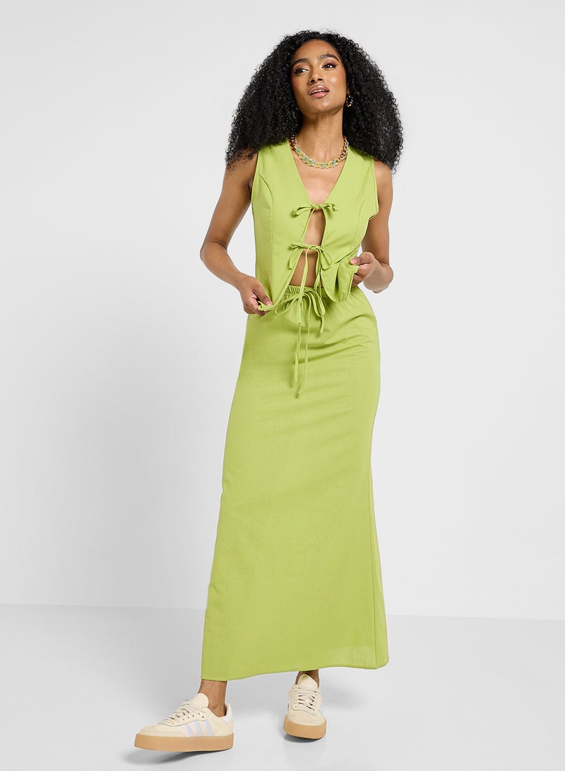 Ginger Tie Up Vest & Maxi Skirt Co-Ord Set - Image 5