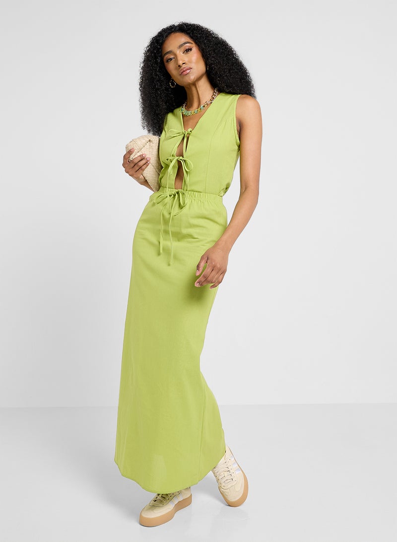 Ginger Tie Up Vest & Maxi Skirt Co-Ord Set - Image 1