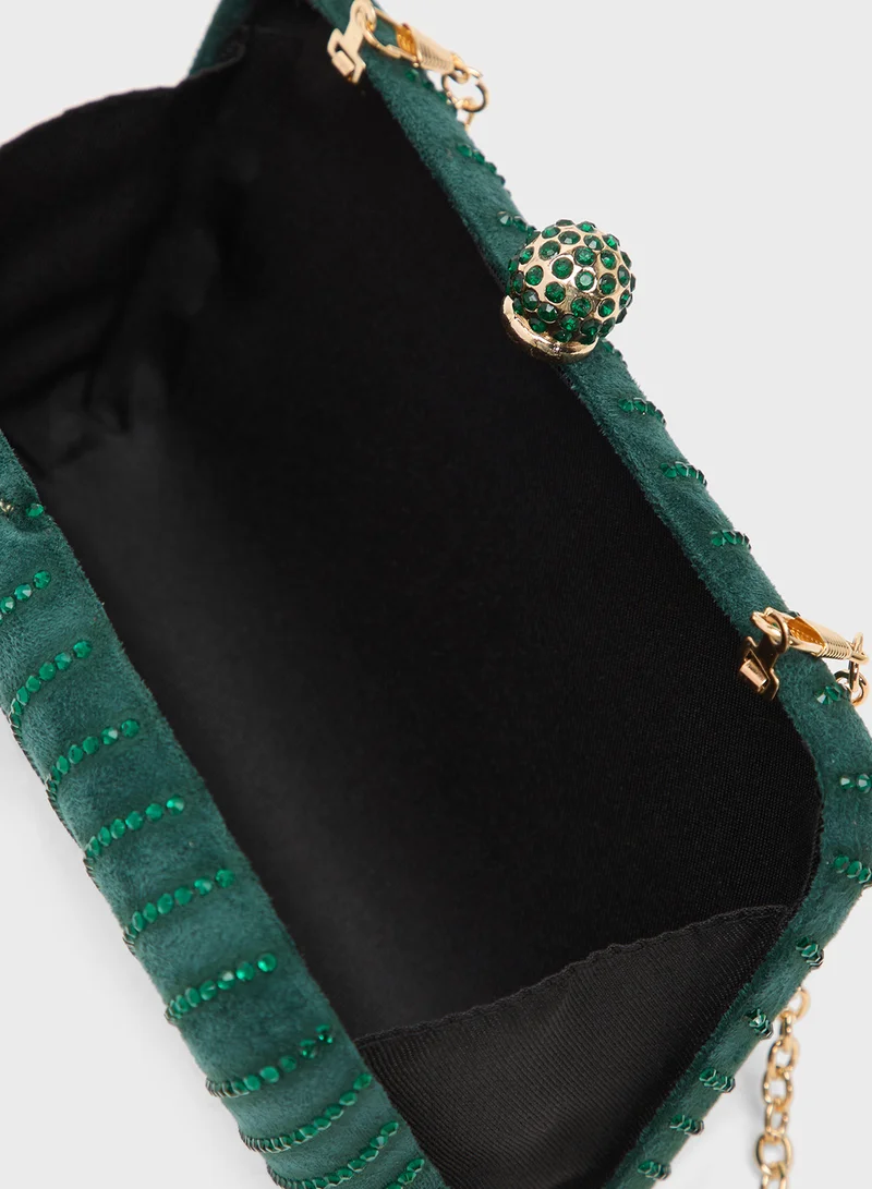Khizana Rhinestone Beaded Embellished Clutch