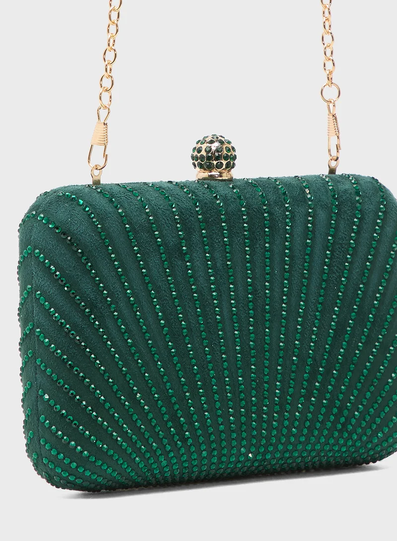 Khizana Rhinestone Beaded Embellished Clutch