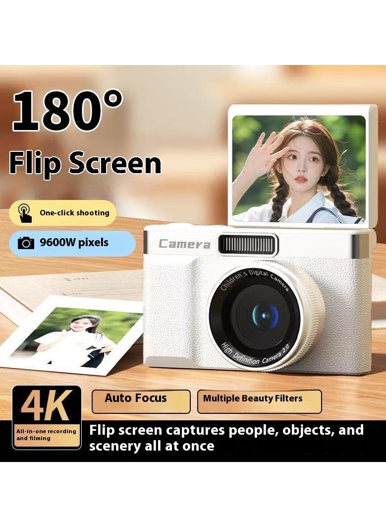 كاميرا CCD مزدوجة عالية الدقة 9600 واط، 4K، غطاء قابل للطي، سيلفي، سفر الطلاب إلى الحرم الجامعي، كاميرا محمولة (64 جيجابايت مجانية) - Image 1