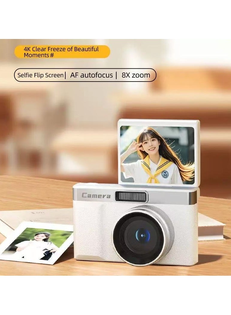 كاميرا CCD مزدوجة عالية الدقة 9600 واط، 4K، غطاء قابل للطي، سيلفي، سفر الطلاب إلى الحرم الجامعي، كاميرا محمولة (64 جيجابايت مجانية) - Image 2