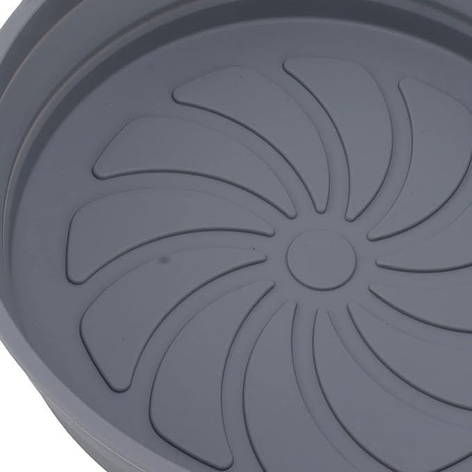 NAIDEV Silicone Basket for Hot Air Fryer NonStick Foldable Basket Round Air Fryer Liners with Ear Handles Silicone Pot Bowl Baking Tray OvenMicrowave Accessories Easy Cleaning Grey - Image 3