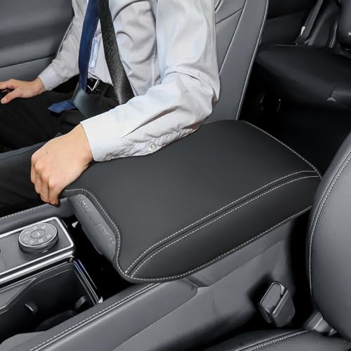 INTGET for 2022-2025 2026 Nissan Pathfinder Center Console Cover with Thin Pad Leather Middle Armrest Cover Interior Protector for 2022 2023 2024 2025 2026 Nissan Pathfinder Accessories (White Thread) - Image 5