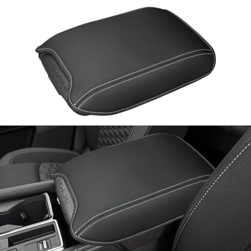 INTGET for 2022-2025 2026 Nissan Pathfinder Center Console Cover with Thin Pad Leather Middle Armrest Cover Interior Protector for 2022 2023 2024 2025 2026 Nissan Pathfinder Accessories (White Thread) - Image 1