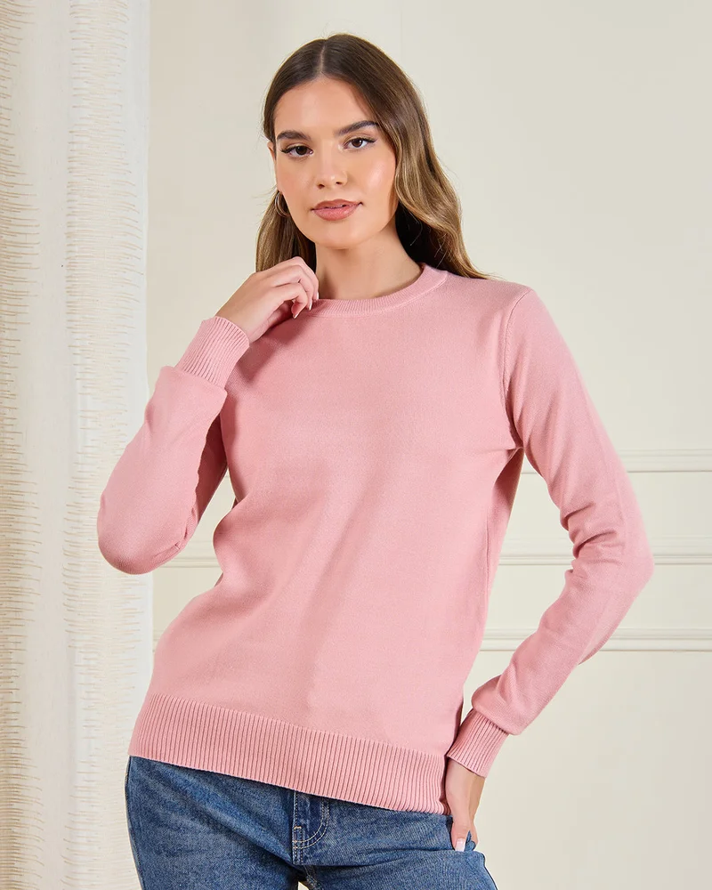 ردتاغ Women Pink Solid Pullover
