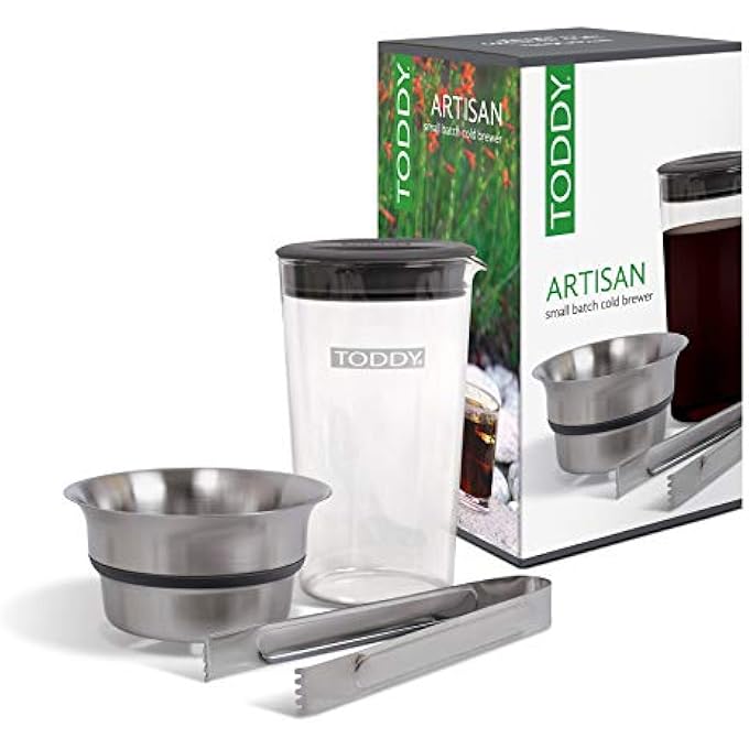 تودي ماكينة القهوة الباردة Artisan Small Batch 17 أونصة 500 مل تشمل إبريق بغطاء سيليكون، سلة فلتر، ملاقط، فلاتر قابلة للتحلل BpaFree - Image 1