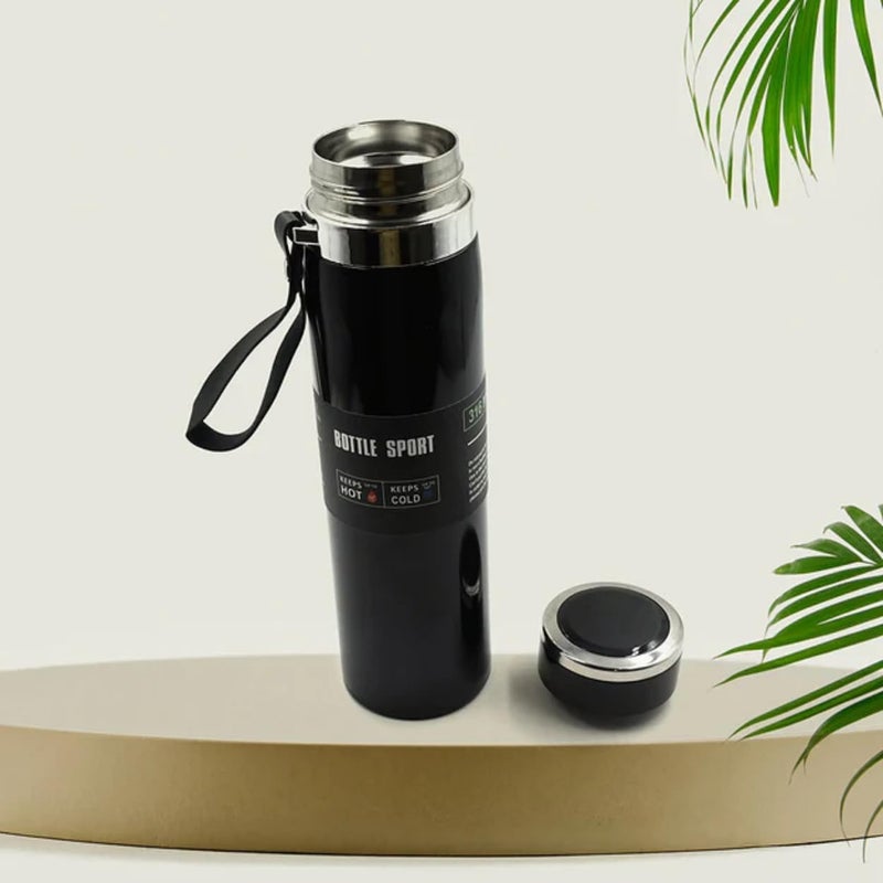Generic VISKRI Thermo1000 Stainless Steel 12 Hours Hot Cold ISI Certified Double Walled Leak Proof Vacuum FlaskWater Bottle for OfficeSchoolCollegeGymPicnicHomeTrekking 1000ml Silver  - Image 1