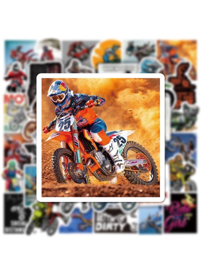 ORAINBOW 50PCS Motocross Stickers Dirt-Bike Decals Vinyl Waterproof Stickers for Water Bottle Laptop Luggage Helmet Skateboard Guitar Scrapbook Phone Gifts for Teens Girls Kids Adult - Image 4