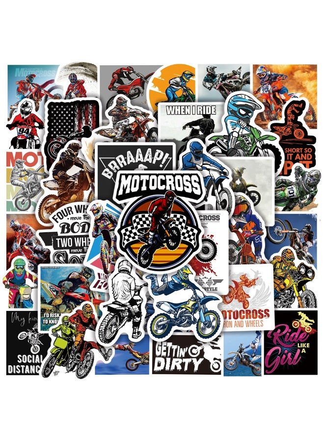 ORAINBOW 50PCS Motocross Stickers Dirt-Bike Decals Vinyl Waterproof Stickers for Water Bottle Laptop Luggage Helmet Skateboard Guitar Scrapbook Phone Gifts for Teens Girls Kids Adult - Image 1