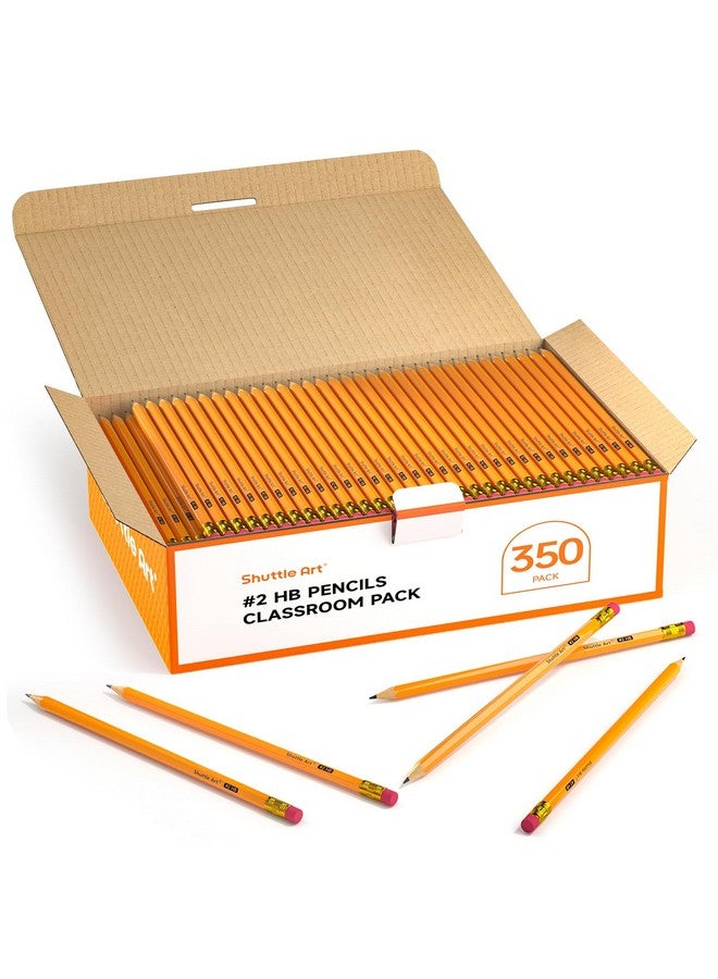 شاتل أرت أقلام رصاص Hb #2 مغلفة بالخشب، عبوة من 350 قلم رصاص أصفر مبراة مع ممحاة، عبوة كبيرة من أقلام الرصاص الجرافيت للمدرسة ومستلزمات المعلمين والكتابة والرسم والتخطيط - Image 1