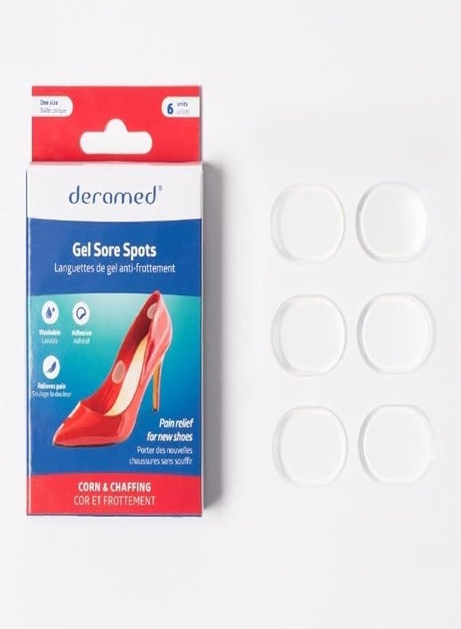 DERAMED New Gel Sore Spots Transparent Soft Gel Self-Adhesive Pressure and Friction Relief Apply to Skin or Shoe Invisible Comfort for Foot Pain Blisters - Image 1