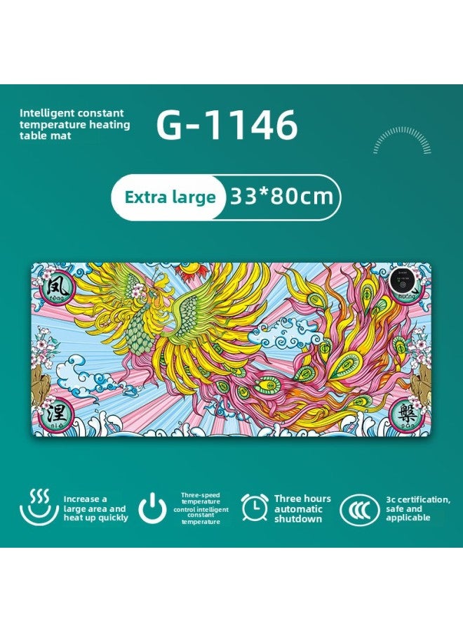 Cartoon Heating Table Mat Office Mouse Pad Quick Heating Digital Display Table Mat Winter Heating Pad Hand Warmer-Color:330*800 Heating Pad-Pattern:G-1146 - Image 1