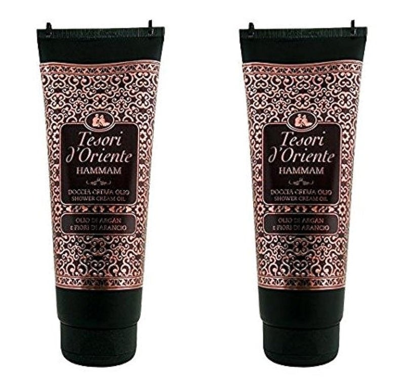Tesori d'Oriente:"Hammam" Shower Cream Oil with Argan Oil and Orange Blossom 8.45 Fluid Ounce (250ml) Packages (Pack of 2) [ Italian Import ]