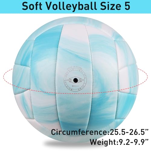 EVZOM Volleyball Soft Beach Volleyball -Official Size 5 for Indoor,Outdoor, Beach, Pool,Training-Play for Adult Beginners（Blue） - Image 4