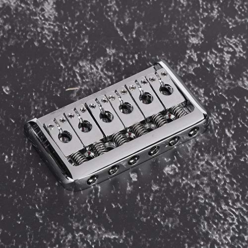 Dilwe Guitar Bridge, Metal 6 Strings Fixed Hardtail Guitar Bridge Saddle with 4Pcs Screws for Electric Guitar(Silver) - Image 4