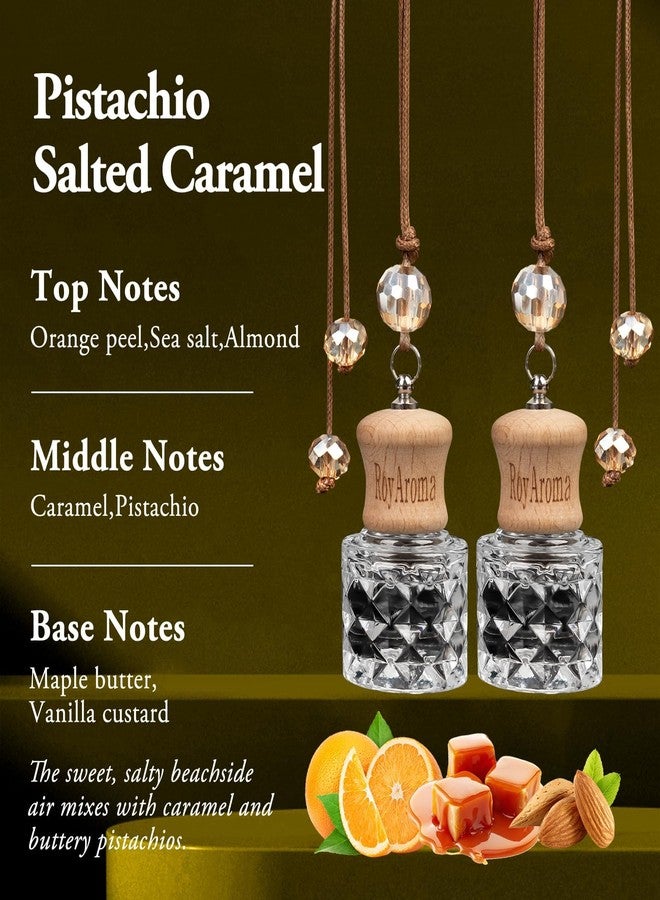 RoyAroma 2 Sets Car Air Freshener Diffuser for Essential Oils (transparent, Pistachio Salted Caramel - Image 2