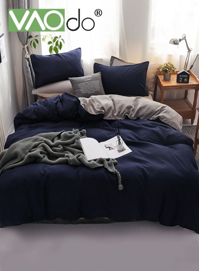VAOdo 4PCS Bedding Set Skin Friendly and Simple Cotton Material Including Sheets Duvet Cover and 2 Pillows 20 Bed 200*230CM