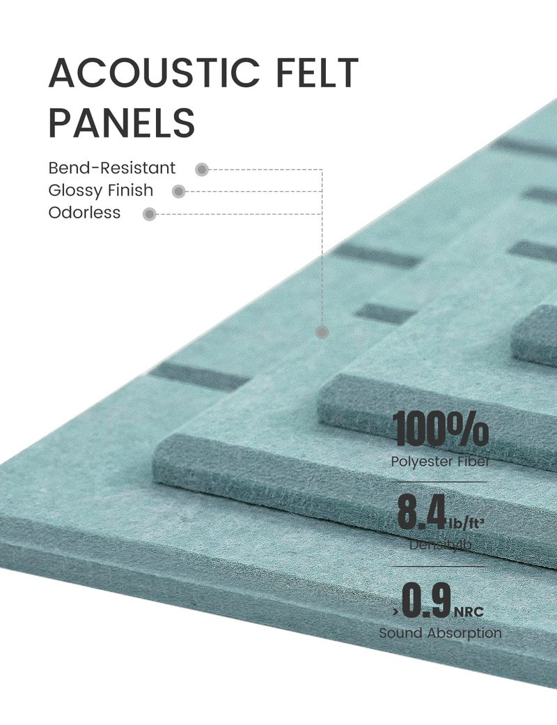 Fluxynara Felt Bulletin Board Tiles -28"x18" with 40 Adhesive Tabs, Cork Board Alternative for Office Decor, Push Pin Board Wall Organizer 6-Pack (Teal Blue) - Image 3