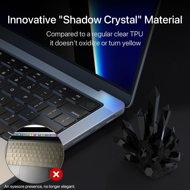 soonjet Premium Ultra Thin Keyboard Cover Protector, Compatible with 2025-2021 M5/M4/M3/M2/M1 Pro/Max MacBook Pro 14/16, M4/M3/M2 MacBook Air 13/15, US Layout, Surround Touch ID - Image 4