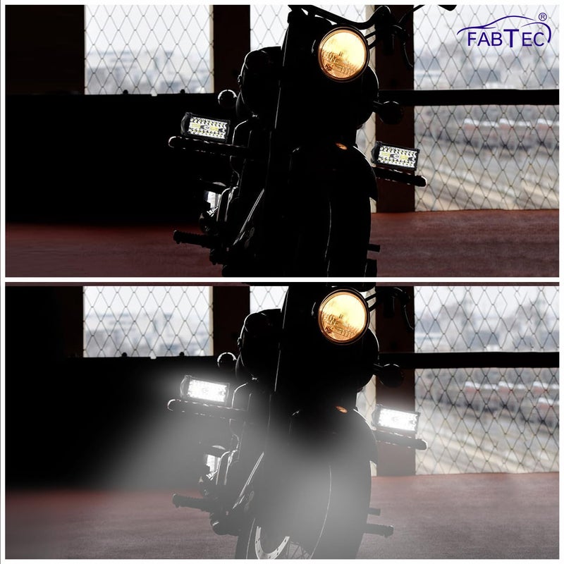 FABTEC 36 LED 7 Inch/18cm LED Bar Light LED Fog Light for All Motorcycles/Bike/Scooty/E-Rikshaw (Set Of 2) (7 Inch,White) - Image 5