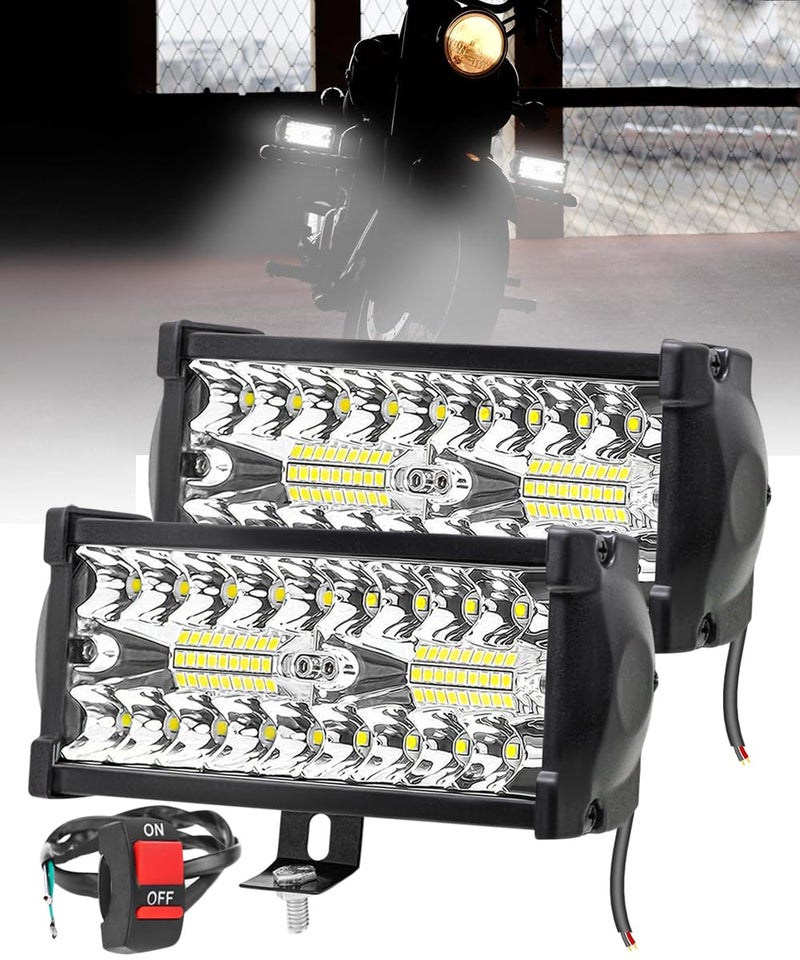 FABTEC 36 LED 7 Inch/18cm LED Bar Light LED Fog Light for All Motorcycles/Bike/Scooty/E-Rikshaw (Set Of 2) (7 Inch,White) - Image 2