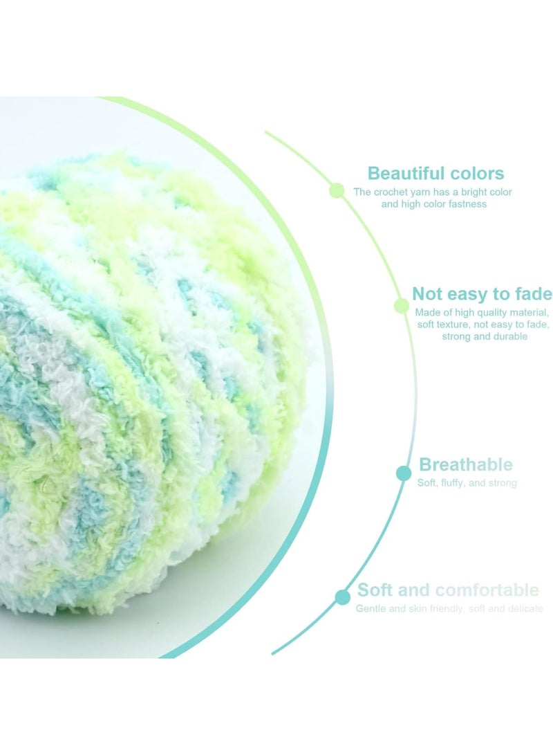 SYOSI Acrylic Knitting Yarn, 4 x 100g Multi-Colored Yarn for Crochet Knitting Hand Sewing, Soft and Durable Fibers for Bags Blankets Hats Toys Scarves Sweaters DIY Crafts, 4 Pack - Image 3