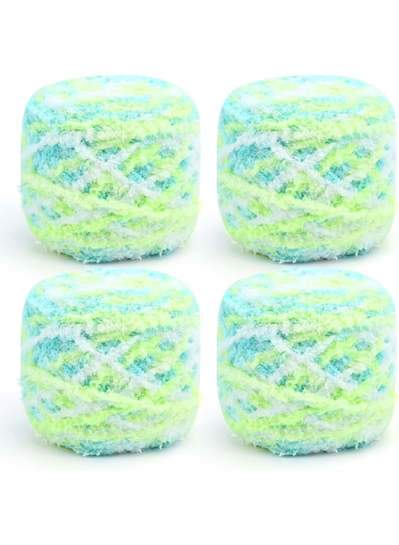 SYOSI Acrylic Knitting Yarn, 4 x 100g Multi-Colored Yarn for Crochet Knitting Hand Sewing, Soft and Durable Fibers for Bags Blankets Hats Toys Scarves Sweaters DIY Crafts, 4 Pack - Image 1