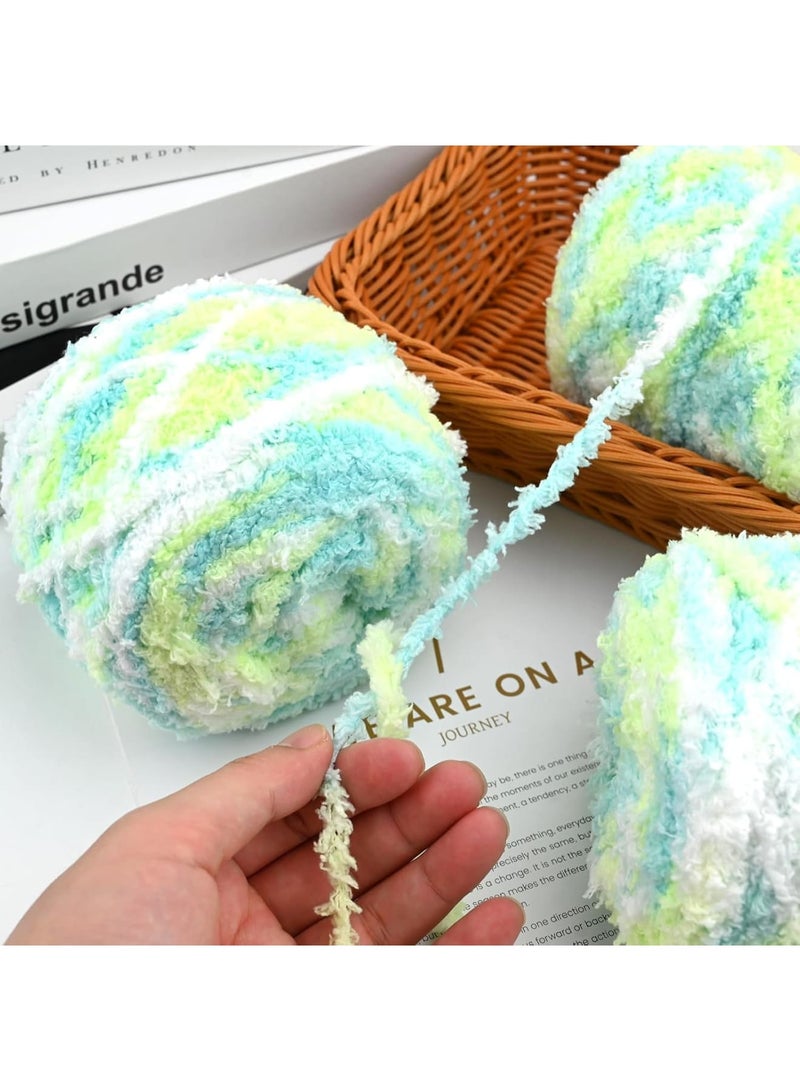 SYOSI Acrylic Knitting Yarn, 4 x 100g Multi-Colored Yarn for Crochet Knitting Hand Sewing, Soft and Durable Fibers for Bags Blankets Hats Toys Scarves Sweaters DIY Crafts, 4 Pack - Image 4