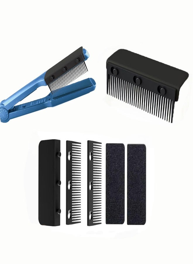 Dladhict Flat Iron Attachment, Removable Hair Straightener, The Comb for Flat Iron for Black Hair, Professional or Home Use Compact Straightening Styling Tool (Black) - Image 1
