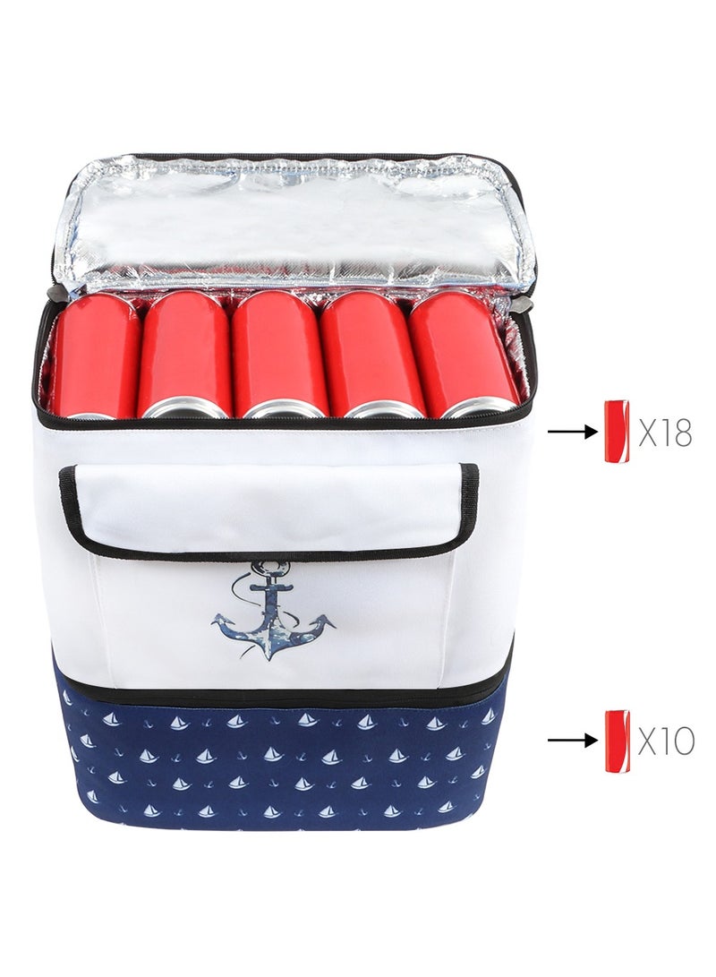 Anemoss Insulated Backpack with 2 Compartments 17L, Soft Cooler Lunch Box Bag, Waterproof Double Deck Insulated Lunch Bag, Carrying Hot and Cold Food Drinks, Ideal for Office, School, Picnic, Camping, Made in Turkey - Image 5