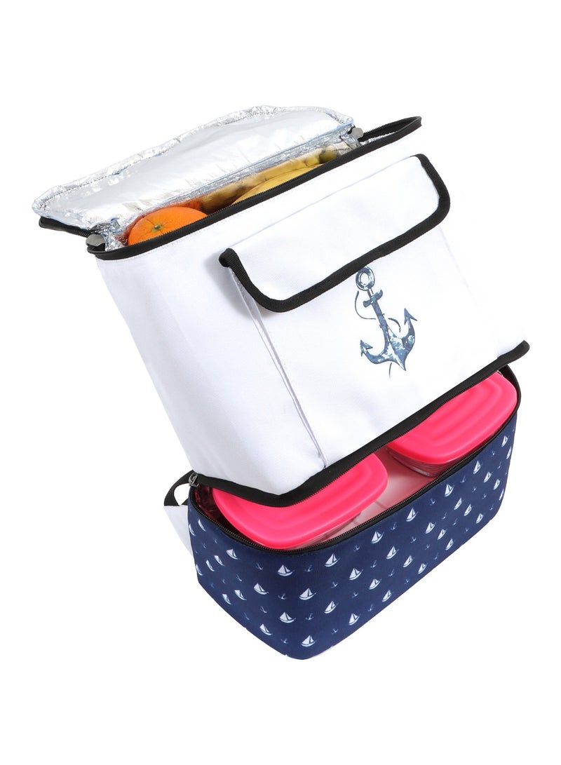 Anemoss Insulated Backpack with 2 Compartments 17L, Soft Cooler Lunch Box Bag, Waterproof Double Deck Insulated Lunch Bag, Carrying Hot and Cold Food Drinks, Ideal for Office, School, Picnic, Camping, Made in Turkey - Image 1