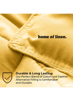 Home of linens Cotton - Plain - Heavy Comforter - 2.8Kgs - Down Alternative Filling - (For Matress 100cm/120cm) - Size (180cm x 240cm) - Canary  - Image 3