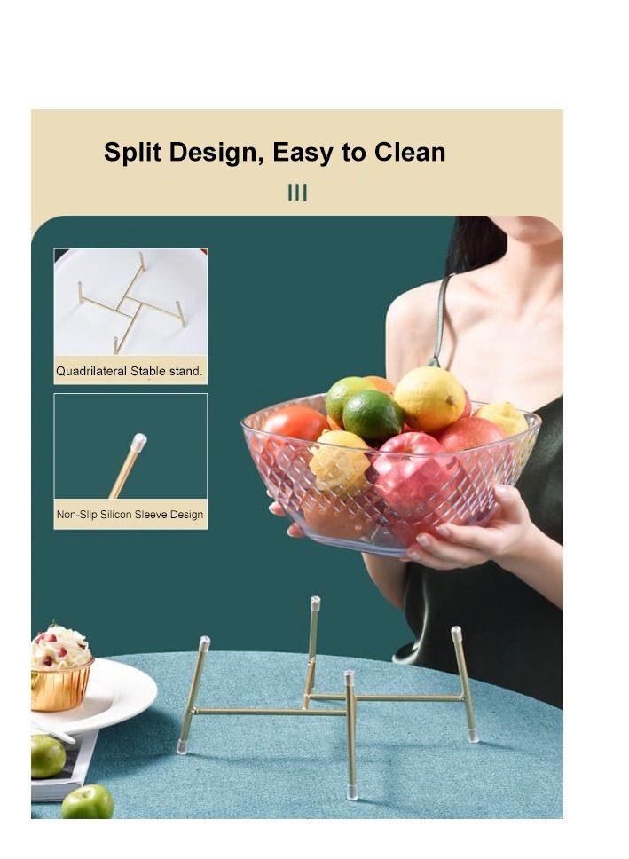 DARIYAH Luxury Candy Dried Nuts Melon Seeds Snack Bowl Plate Iron high-footed fruit basket - Image 3