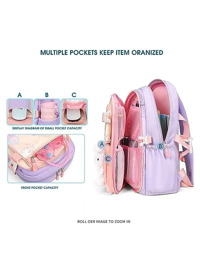 PYEBE Kids Backpacks For Girls, Kawaii Backpack, Cute Bunny School Bag For Kindergarten And Elementary - Image 5