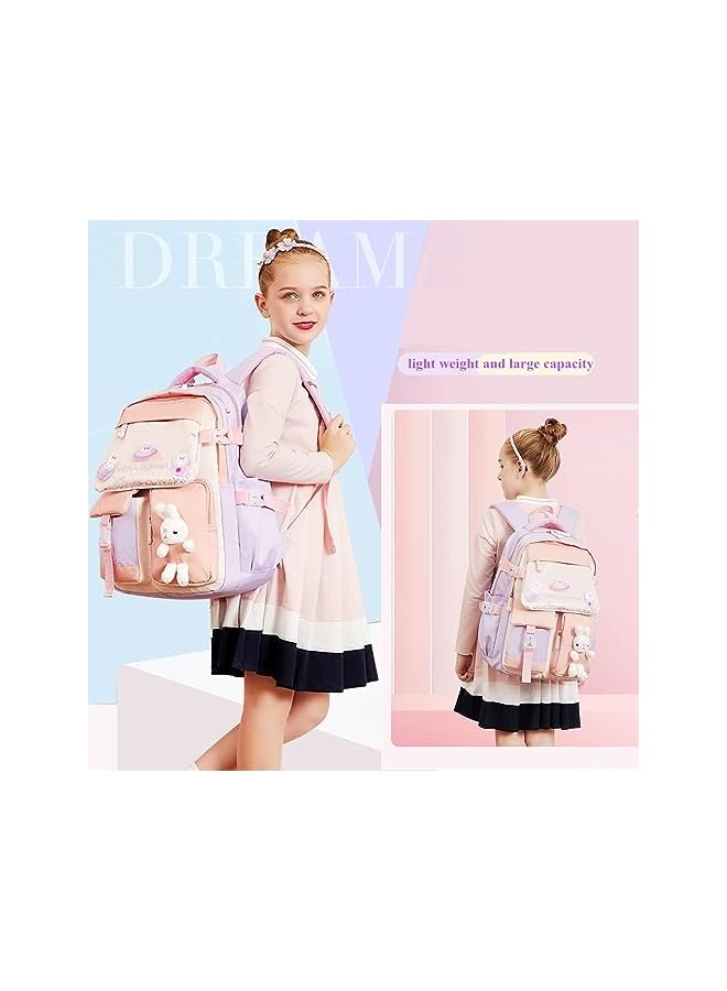 PYEBE Kids Backpacks For Girls, Kawaii Backpack, Cute Bunny School Bag For Kindergarten And Elementary - Image 2