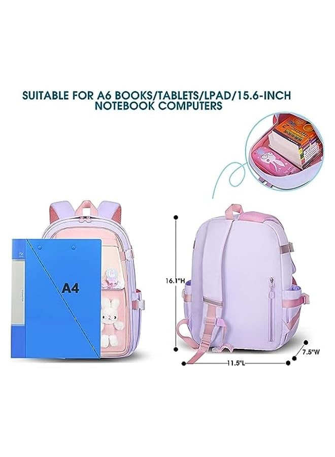 PYEBE Kids Backpacks For Girls, Kawaii Backpack, Cute Bunny School Bag For Kindergarten And Elementary - Image 4