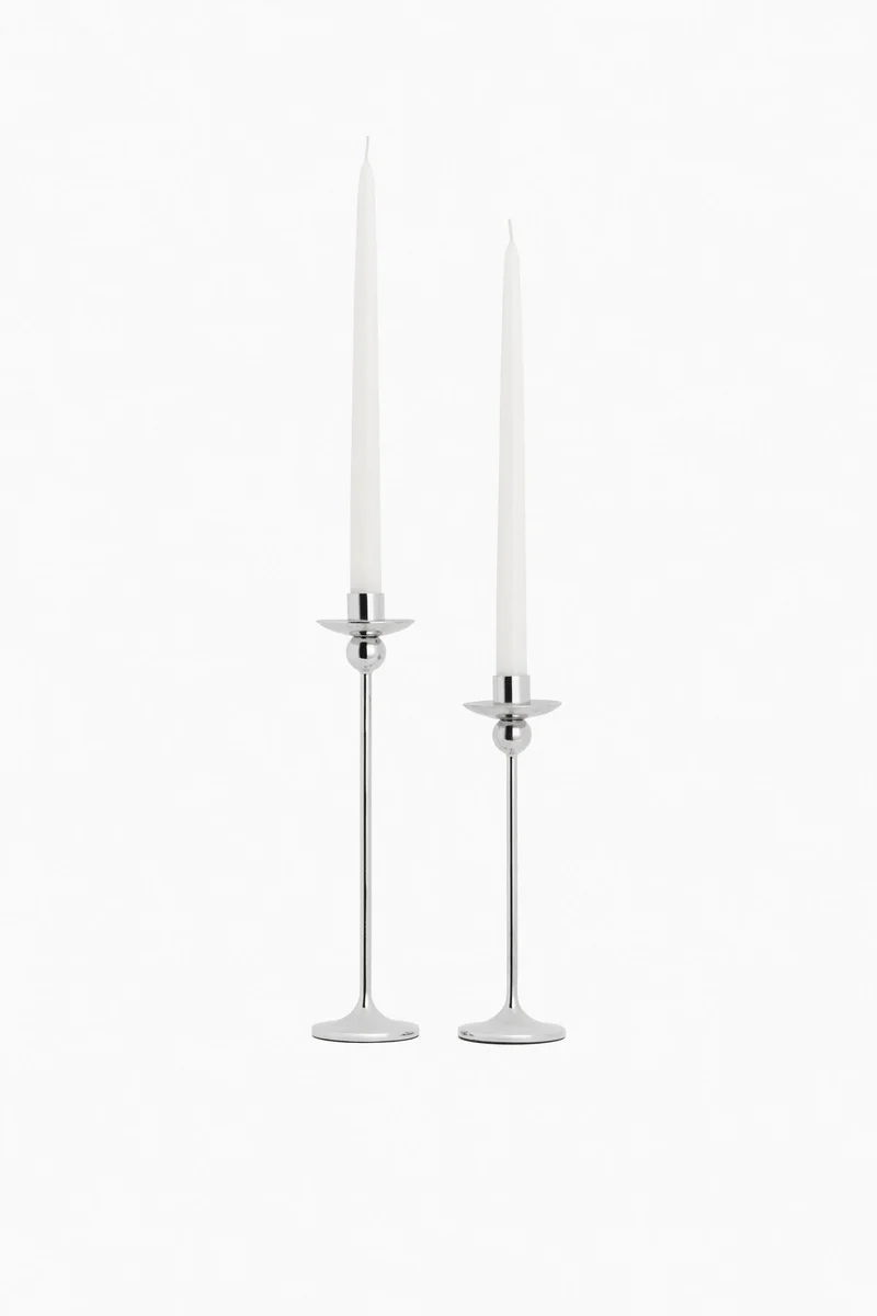 H&M Tall stainless steel candlestick