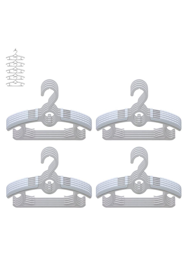 San Yi 20 Pcs Adjustable Baby Hangers Kids Plastic Clothes Hangers Non Slip Grey - Image 2
