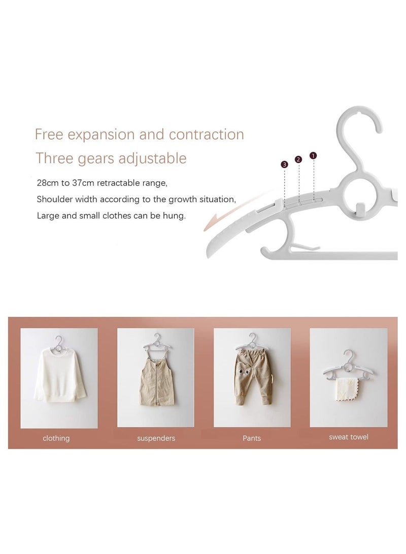 San Yi 20 Pcs Adjustable Baby Hangers Kids Plastic Clothes Hangers Non Slip Grey - Image 5