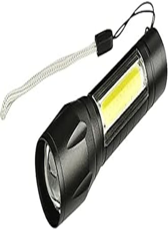 Generic Dual lights zoomable usb flashlight - Black 