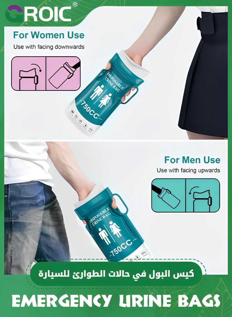 GROIC 10PCS Disposable Urinal Bag, Portable Urine Bag, Portable toilet for adults, Unisex Urinal Bag for Men Women Children, Emergency pee/wee bags,vomit bags for Car, Camping, Travel - Image 5