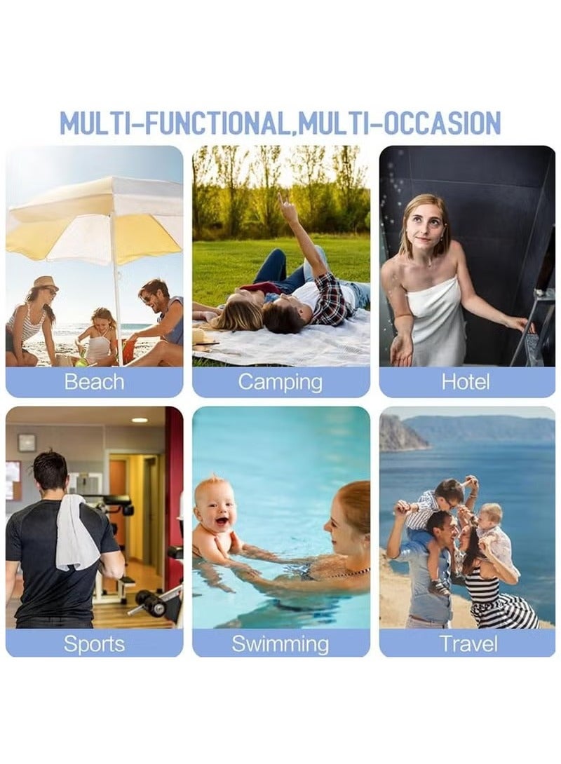 5 عبوات من مناشف الحمام البيضاء المضغوطة ذات الاستخدام الواحد 70*140 سم، ضرورية للمنزل والفندق والسفر والنزهات (5 عبوات بيضاء) - Image 4