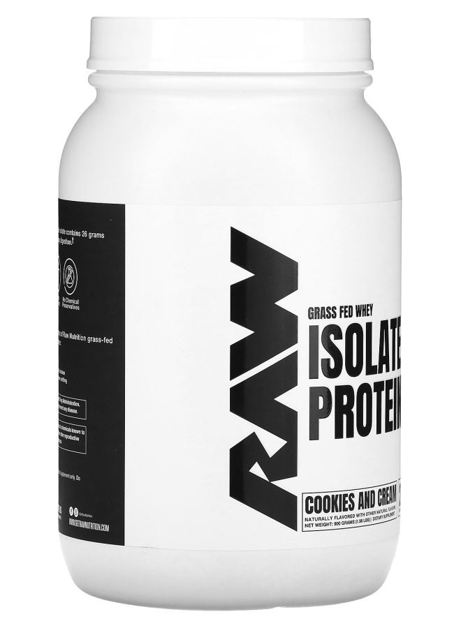 Grass Fed Whey Isolate Protein Cookies And Cream 1.98 Lbs (900 G)
