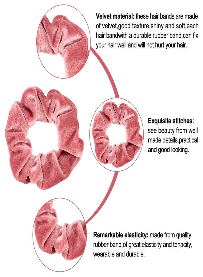 Whaline Hair Scrunchies Velvet Hair Bobble Elastics Hair Bands Soft Hair Ties for Girls, Women (20 Colors) - Image 3