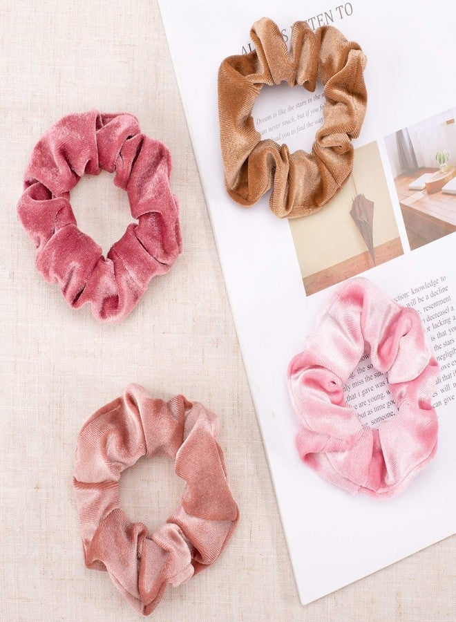 Whaline Hair Scrunchies Velvet Hair Bobble Elastics Hair Bands Soft Hair Ties for Girls, Women (20 Colors) - Image 4