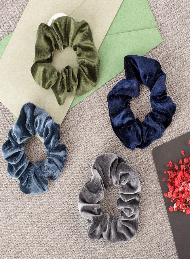 Whaline Hair Scrunchies Velvet Hair Bobble Elastics Hair Bands Soft Hair Ties for Girls, Women (20 Colors) - Image 5