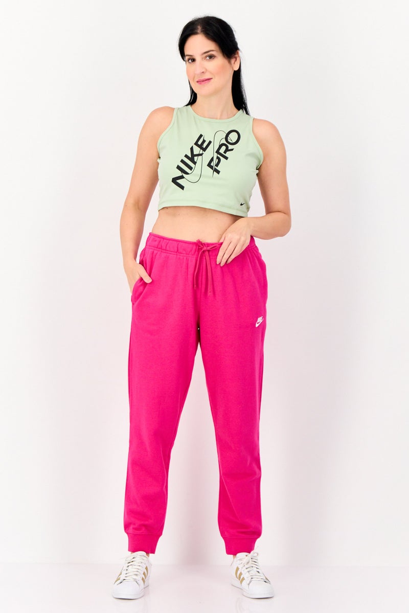 Nike Women Standard Fit Embroidered Logo Outdoor Sweatpants, Fuchsia - Image 3