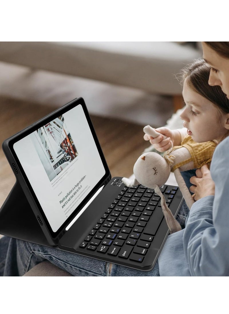 JAJEEK Protective Case with Keyboard for iPad 6th Generation 2018, iPad 5th Generation 2017, iPad Pro 9.7, iPad Air 2, iPad Air 1 – Durable Black Case with Wireless Bluetooth Keyboard - Image 2